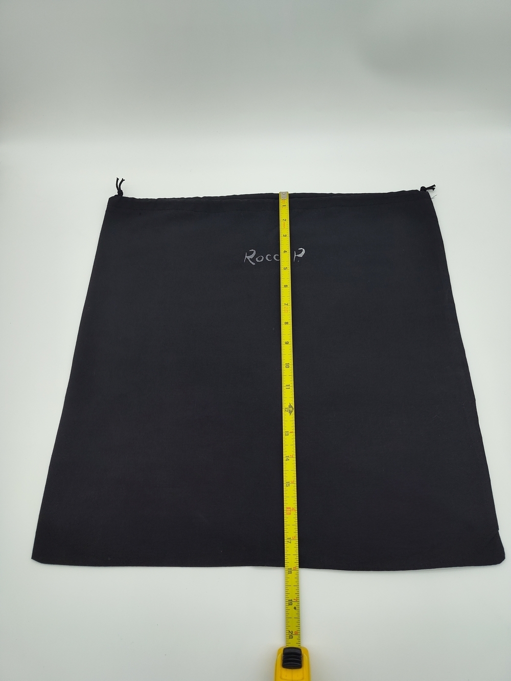 ROCCO P Dust Bag 18x17.5 Black Drawstring Storage Shoe Travel Organizer EUC - Picture 2 of 3